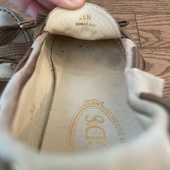 TOD’S Leather Lace Loafer Espadrille Shoes - Picture 9 of 16